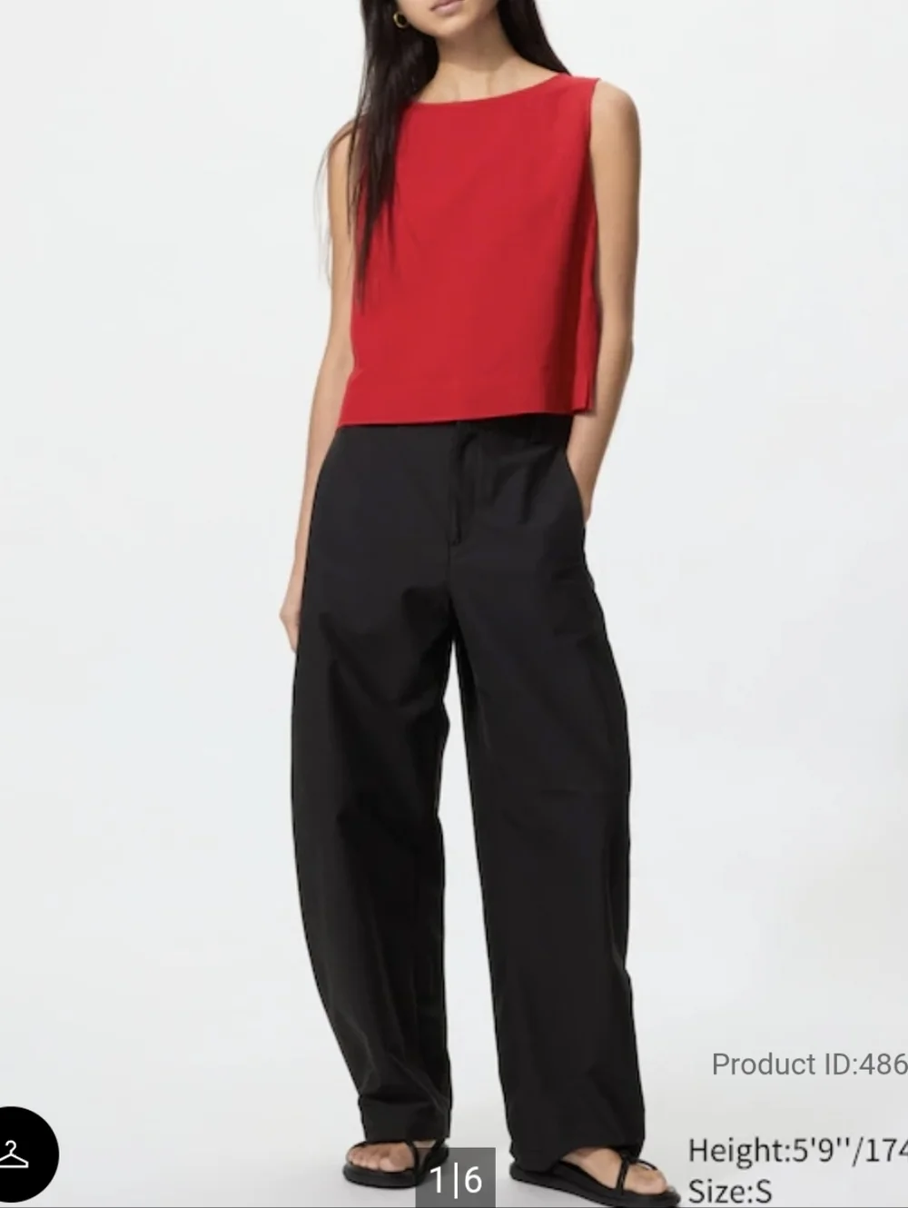 uniqlo jersey barrel pants in khaki green - Picture 5 of 5